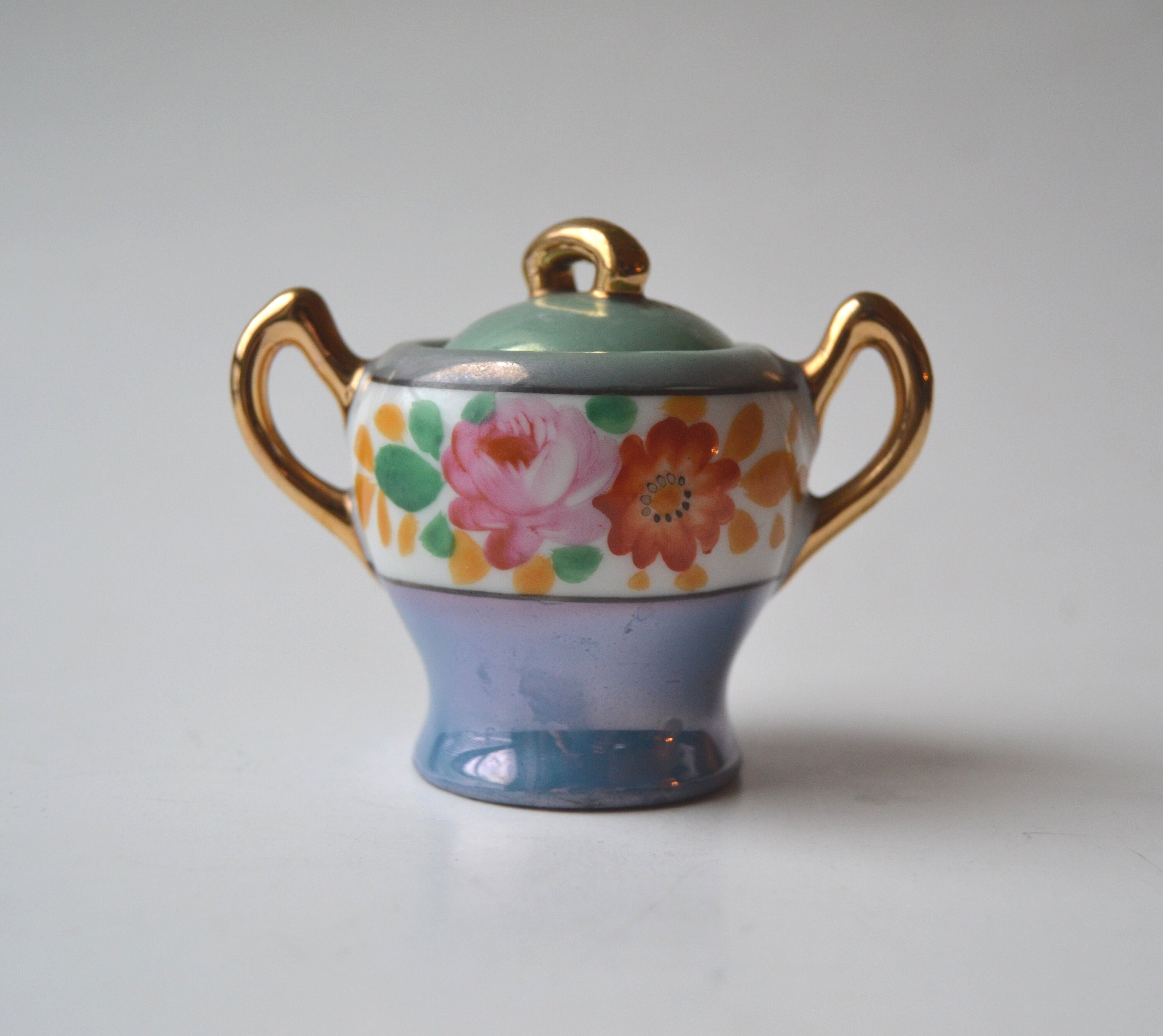 Tiny Sugar Bowl Made in Japan HandPainted Etsy