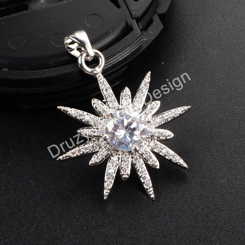 5pieces or 10pieces,CZ Pendant,Cubic Zirconia Pendant,Delicate Pendant,Star Pendant,WX106