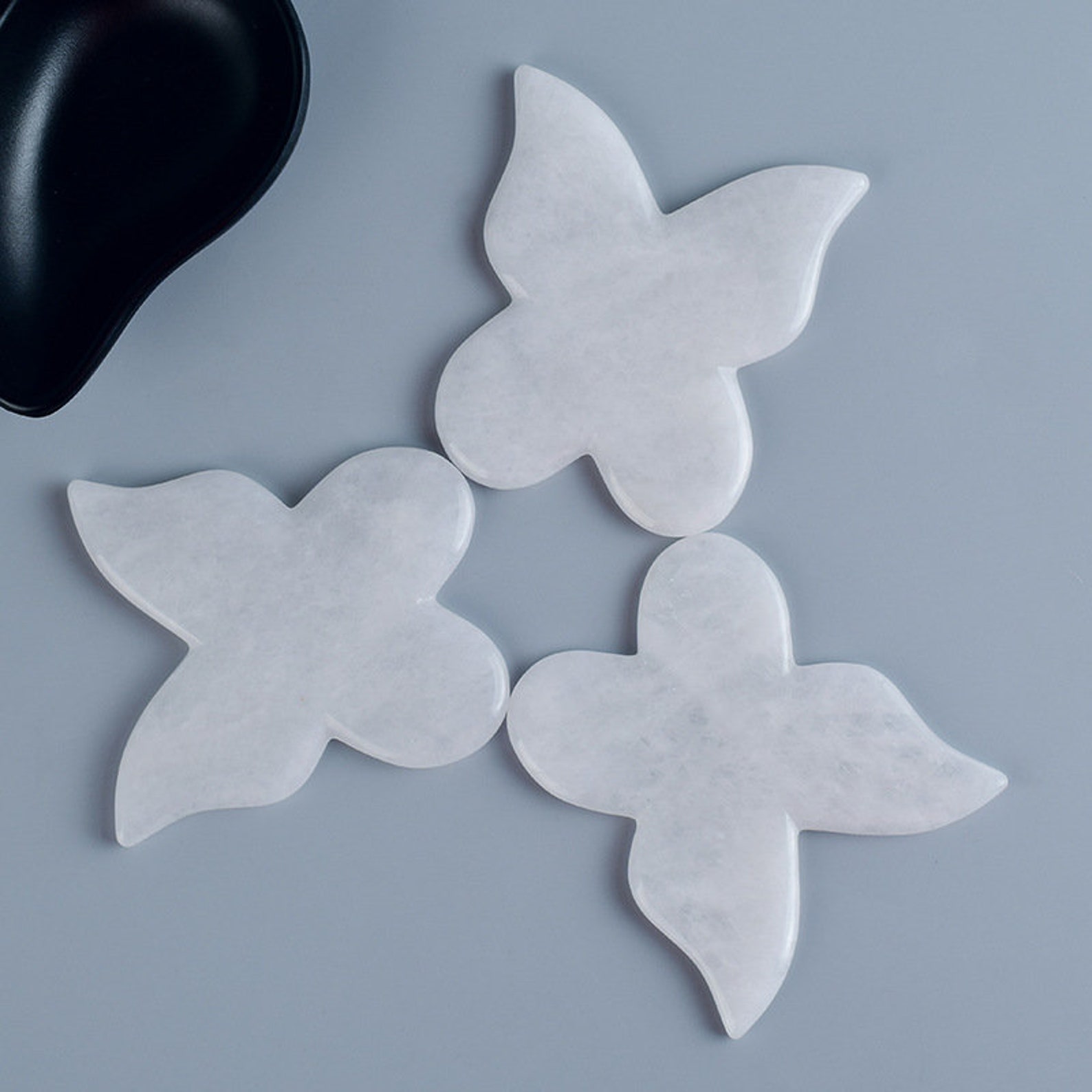 Butterfly Natural White Jade Guasha Massage Tool Crystal Etsy