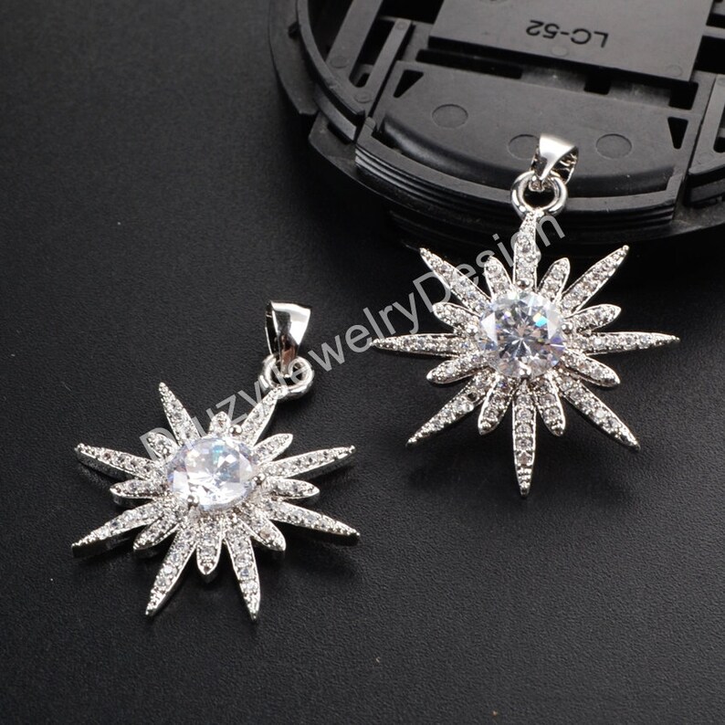 5pieces or 10pieces,CZ Pendant,Cubic Zirconia Pendant,Delicate Pendant,Star Pendant,WX106