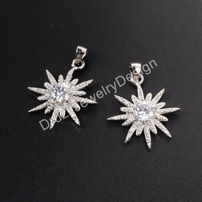 5pieces or 10pieces,CZ Pendant,Cubic Zirconia Pendant,Delicate Pendant,Star Pendant,WX106