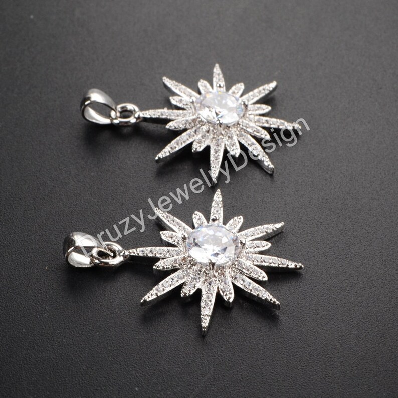 5pieces or 10pieces,CZ Pendant,Cubic Zirconia Pendant,Delicate Pendant,Star Pendant,WX106