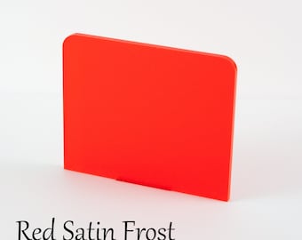 Red Satin Frost Acrylic Sheet 3mm in A5, A4, A3 and 100mm to 600mm Sheets