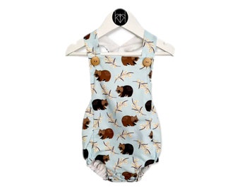 Baby /Toddler Wombats & Wattle Handmade Romper