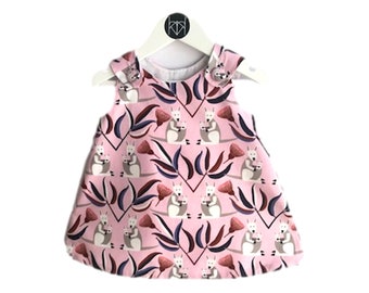 Pink Kangaroos Handmade Dress for Baby & Toddler