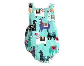 Llamas - Handmade Baby & Toddler Girl or Boy Romper /Overall /Dungarees