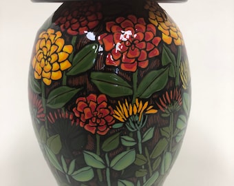 Urn “Flower Design with Seedlings” Item # URN-3004
