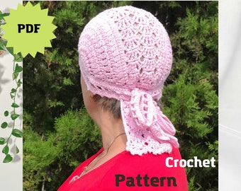 Crochet PATTERN Bandana in boho style, Crochet Bandana, Crochet Hair Accessory, Hair Kerchief, Head Wrap