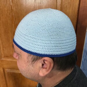 Kufi hat crochet, Men&#39;s Skull cap is cotton, Mens short beanie