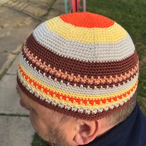 Hat Joe Zawinul, Skull cap сrochet is cotton, Kufi сrochet, Mens short beanie