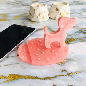 Epoxy Resin Phone Stand, Desk Phone Holder, Desk Organizer, Dog Phone Stand