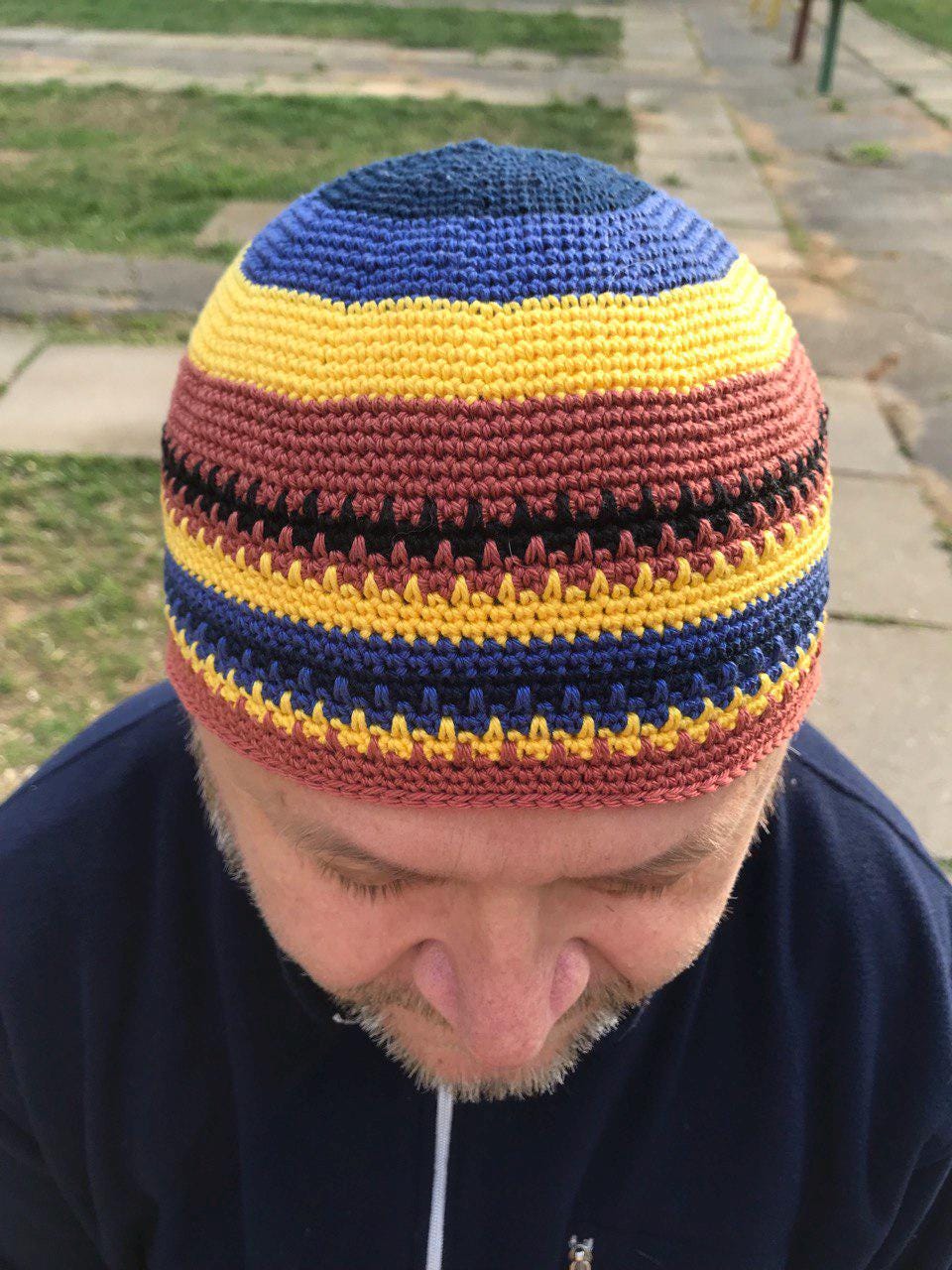 Hat Joe Zawinul, Skull Cap сrochet is Cotton, Kufi сrochet, Mens