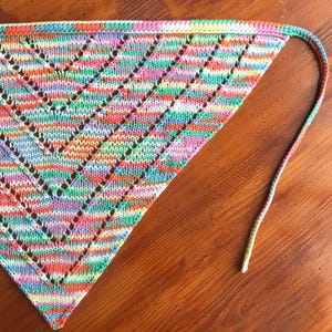 Headscarf Bandana knitted, Kerchief knitted is cotton, Triangle Headband multicolor, knitted hair accessory