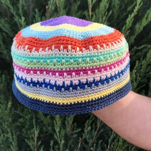 Hat Joe Zawinul, Skull cap сrochet is cotton, Kufi сrochet, Mens short beanie