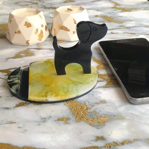 Epoxy Resin Phone Stand, Desk Phone Holder, Desk Organizer, Dog Phone Stand