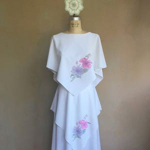 Unique Vintage 70s Tiered Style Handkerchief Dress image 1