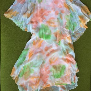 Vintage 60s Sylvia Ann Brand Chiffon Tiered Floral Dress image 8