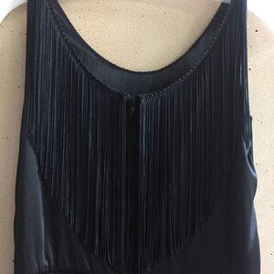 vintage 70s Sheer Fringe Slip Dress avec fentes latérales élevées image 7