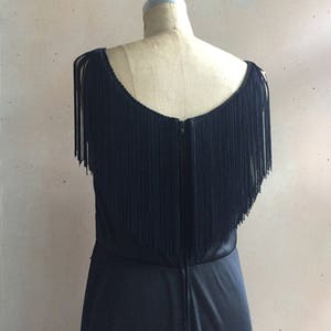 Vintage 70s Sheer Fringe Slip Dress with High Side Slits image 3