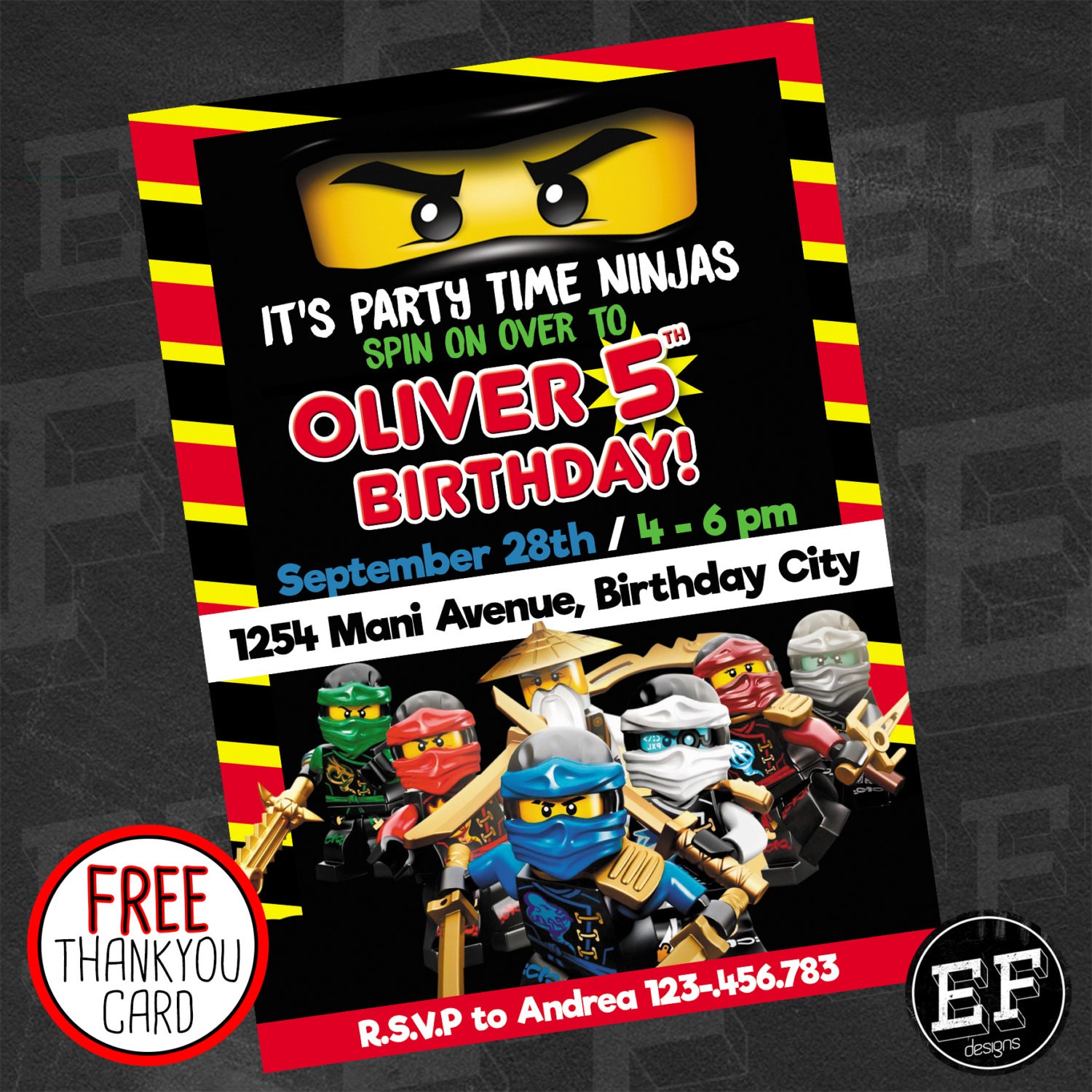lego ninjago de lego ninjago cumpleanos partido invitacion etsy