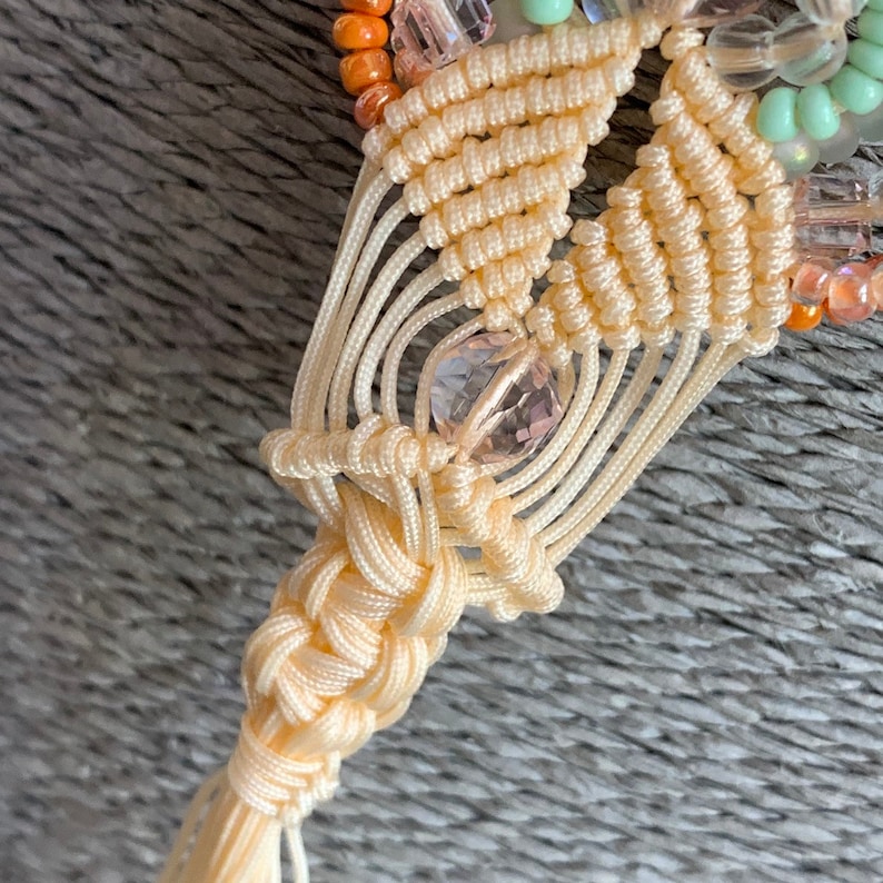 macrame set: necklace earrings standout Impressive and unique One of a kind! Unique Art jewelry