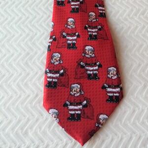 Vintage Handmade Christmas Necktie, Vintage Santa Bear Necktie, Vintage Christmas, Vintage Menswear, Christmas Tie, Vintage Clothing