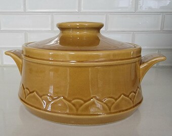 Vintage Golden Seville Genuine Stoneware Covered Casserole Dish