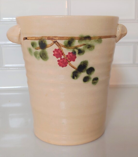 Vintage Pottery Utensil Jar or Storage Jar Vintage Pottery Etsy