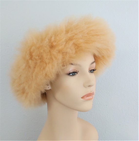 Vintage Woman's Alpaca Fur Fawn Colored Winter Hat