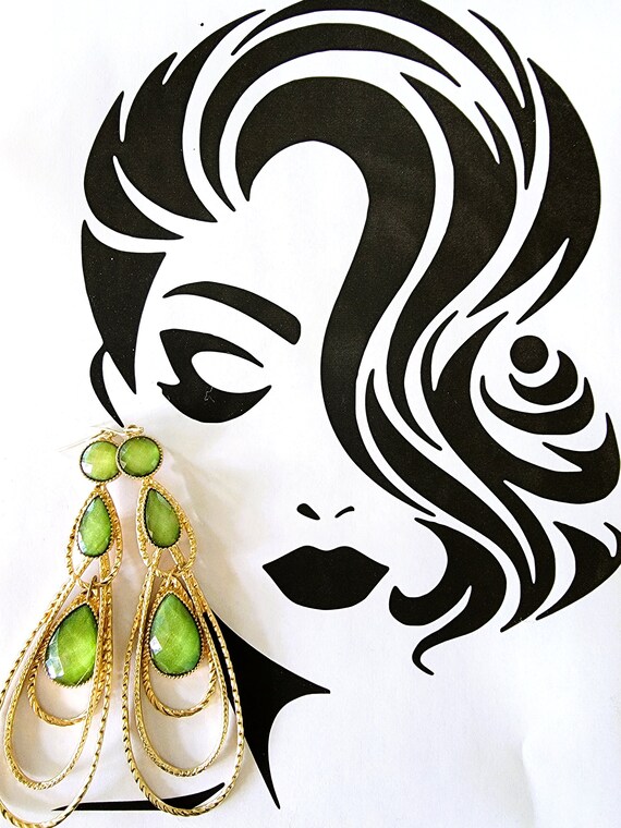 Vintage Costume Jewelry Dangle Earrings, Vintage … - image 2