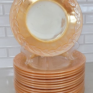 Vintage Fire King Lusterware Peach Laurel Leaf and Three Bands Replacement Dishes
