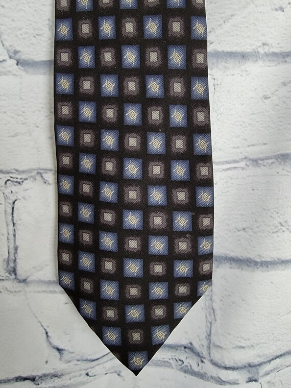 Vintage Dockers Khakis 100% Silk Black, Gray, Blu… - image 3