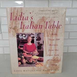 Vintage Lidia&#39;s Italian Table Hardcover Cookbook, vintage cookbook