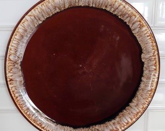 Set of 3 Vintage Drip ware Brown Ironstone Taylor Smith Sierra Dinner Plates