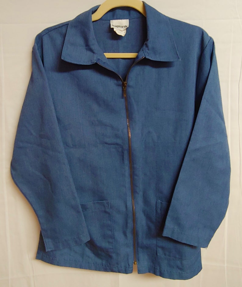 Women/'s Size Medium Petite Jacket Vintage Denim Jacket Vintage Clothing Vintage Womens BonWorth Size M Petite Denim Jacket with Zipper