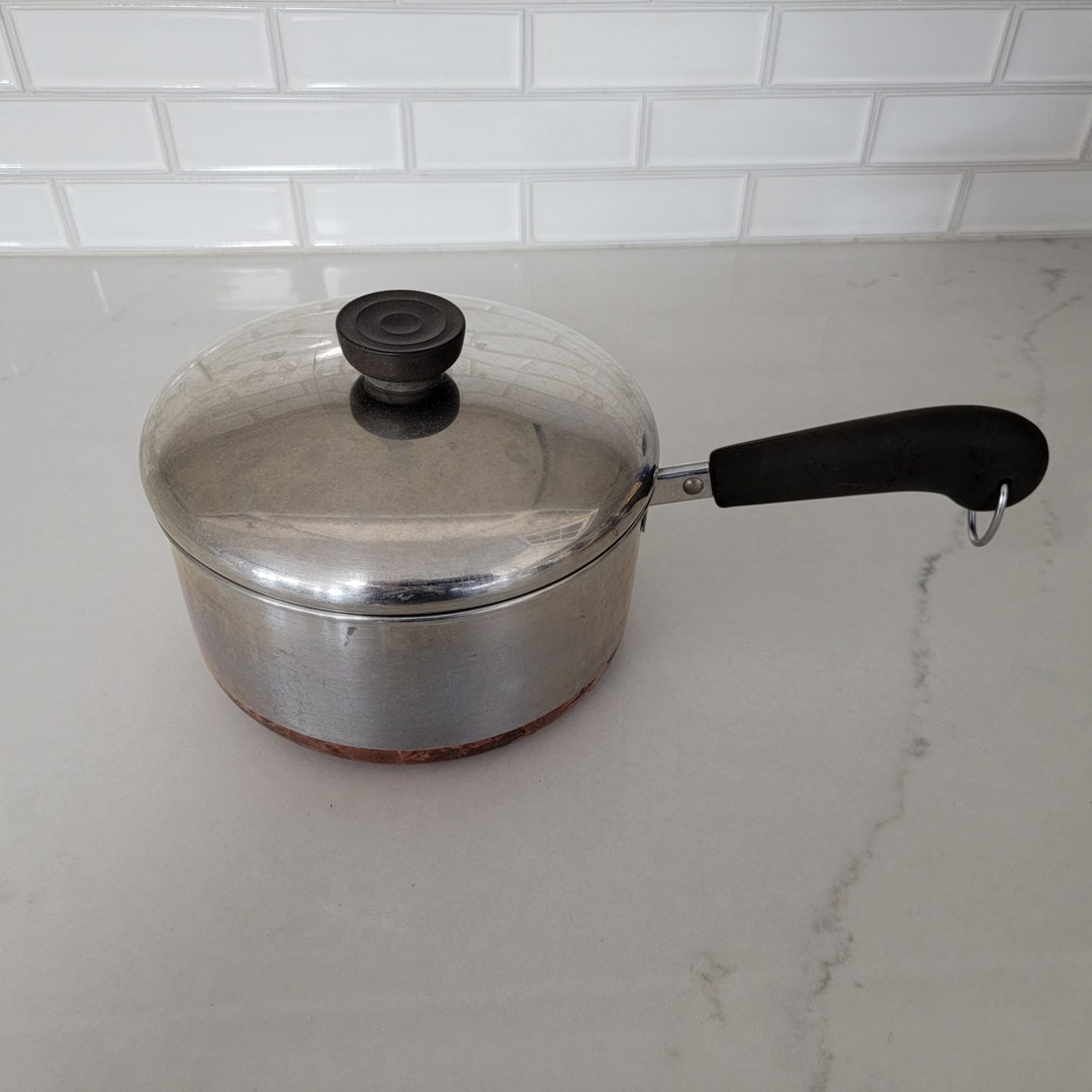 Vintage Revere Ware Copper Bottom 2 Quart Saucepan With Cover, Vintage