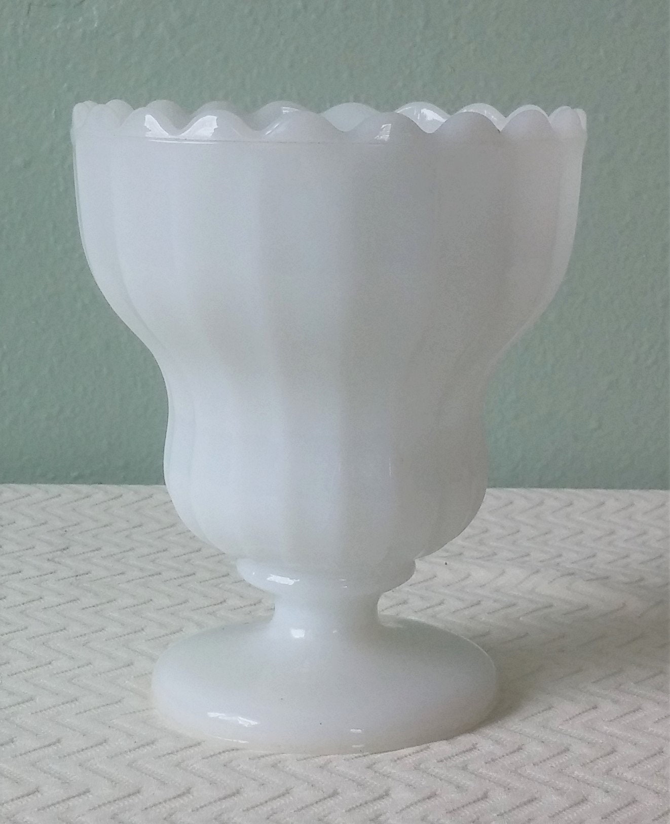 Vintage Milk Glass Pedestal Bowl Vintage Milk Glass Candy Etsy
