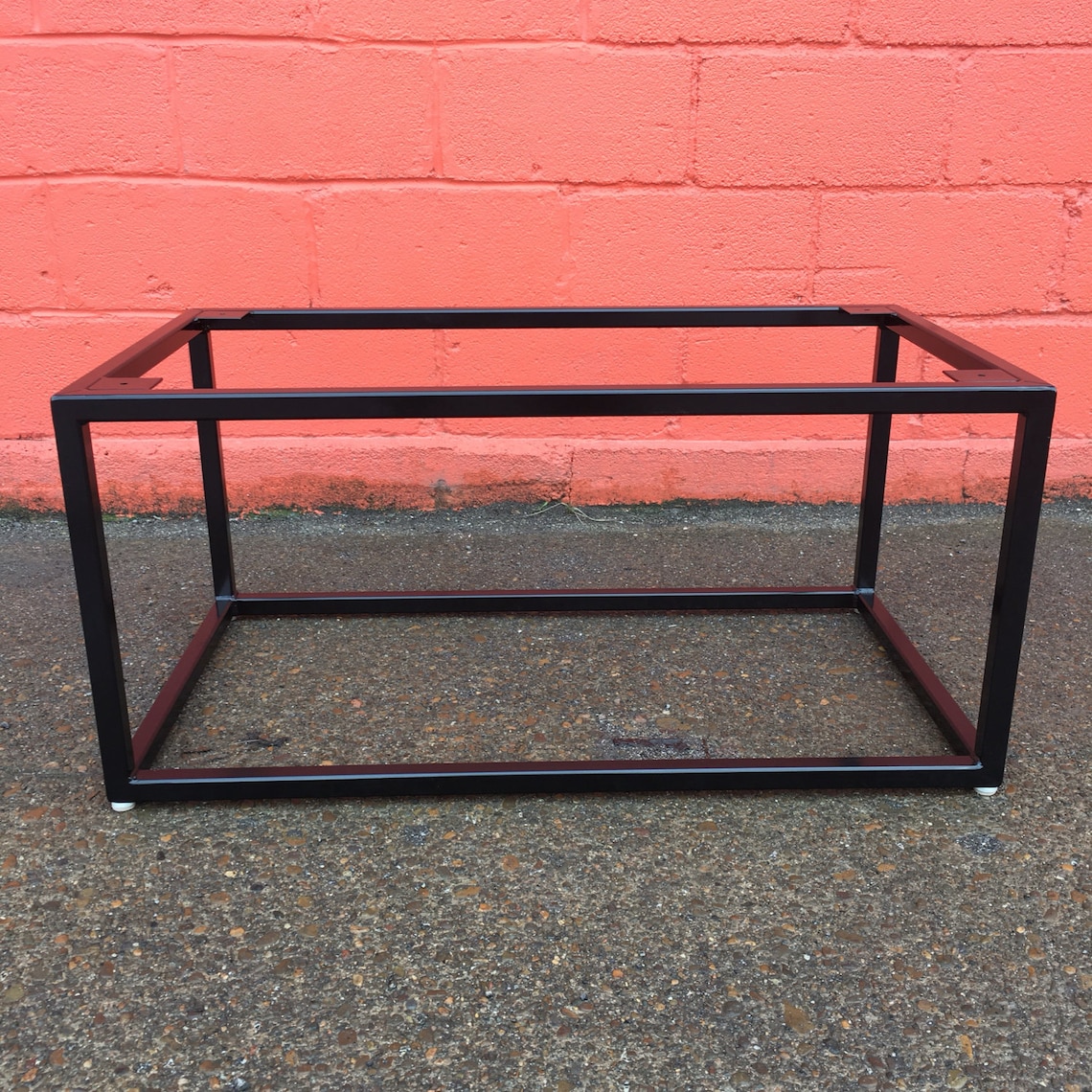 Industrial Metal Coffee Table Base Blackened Brushed Steel Etsy