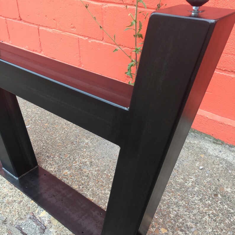 Aframe Style Metal Table Legs 4x4 Blackened Brushed Etsy