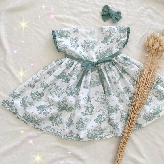 green and white toile dress Alive And Well Ivy Green Toile Dress – Shop the Mint