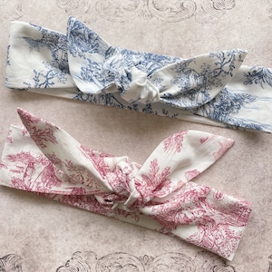 Bandeau à nouer Bébé Toile de Jouy