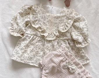 12 Months Baby set in double organic cotton gauze *Available immediately*