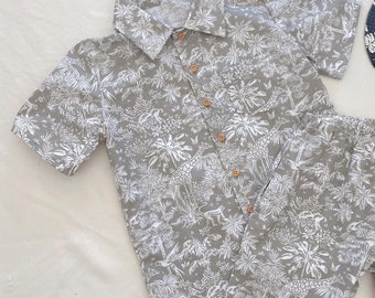 Boys' Toile de Jouy Safari shirt