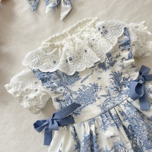 Baby blouse with ruffled collar from 3 months to 3 years, short sleeve image 1