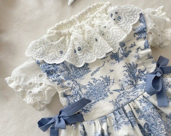 Baby blouse with ruffled collar from 3 months to 3 years, short sleeve