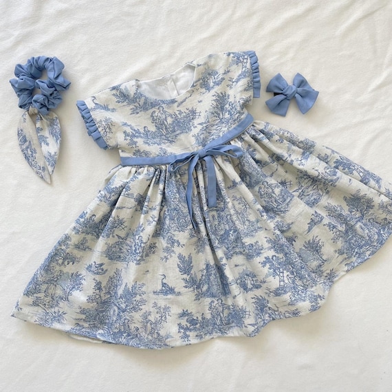 「新品未使用」POPPY-Toile de Jouy organdy dress Toile de Jouy organdy dress coat dress – POPPY