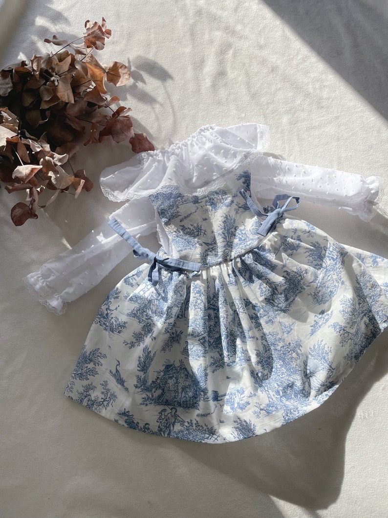 Toile de Jouy apron dress, 3 months to 6 years image 4