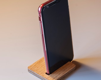 Plywood Mini Phone Stand for iPhone, Zoom Conferencing