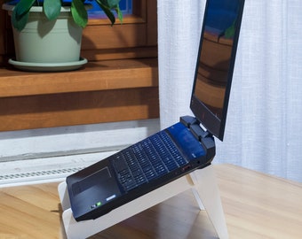 White Plywood Laptop Stand, Ergonomic Portable Desk Riser