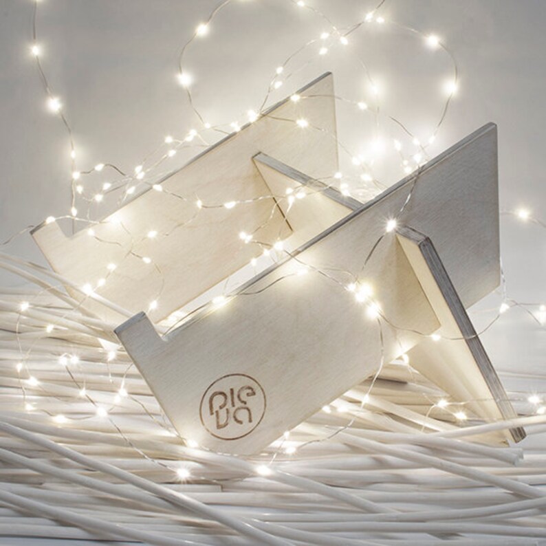 Plywood ergonomic, white, stylish, hipster, elegant, laptop stand "Pieva K23" image 2
